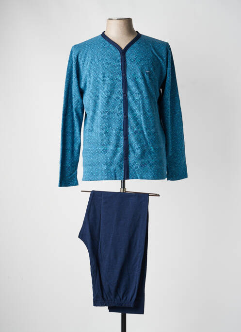 Pyjama col v bleu MASSANA homme
