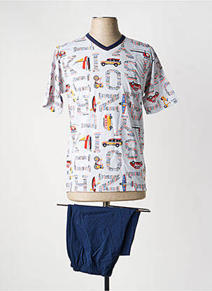 Pyjashort imprimé fantaisie bleu MASSANA homme