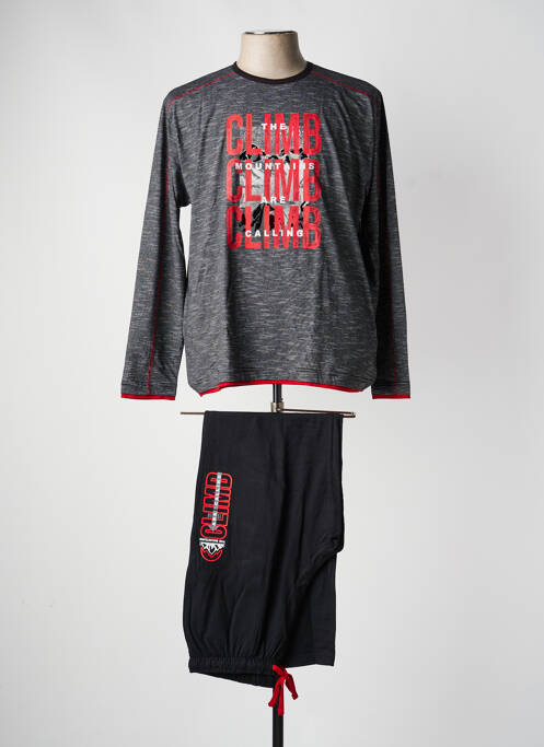 Pyjama col rond noir MASSANA homme