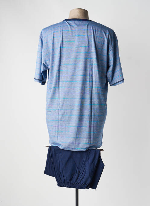 Pyjashort imprimé rayures bleu MASSANA homme