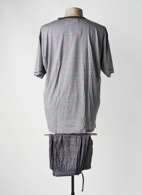 Pyjashort imprimé rayures gris MASSANA homme