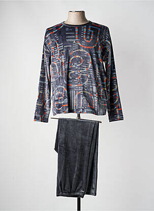 Pyjama col rond gris MASSANA homme