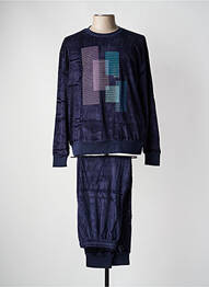 Pyjama col rond bleu MASSANA homme