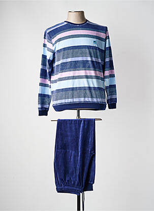 Pyjama col rond bleu MASSANA homme