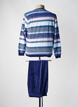 Pyjama col rond bleu MASSANA homme