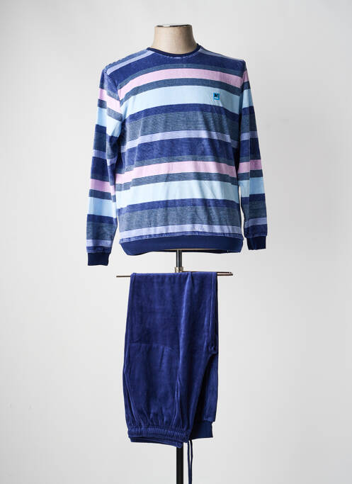 Pyjama manches longues bleu MASSANA homme