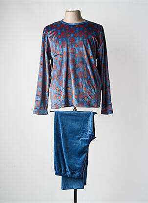 Pyjama col rond bleu MASSANA homme
