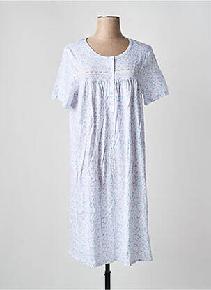 Chemise de nuit imprimé fleurs blanc ARABESCO femme