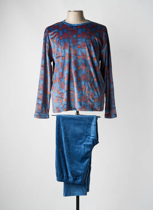 Pyjama col rond bleu MASSANA homme
