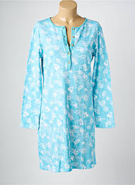 Chemise de nuit manches longues bleu MASSANA femme