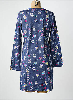 Chemise de nuit manches longues bleu MASSANA femme