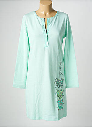 Chemise de nuit imprimé rayures vert MASSANA femme