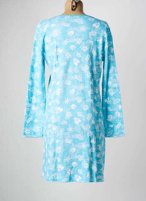 Chemise de nuit manches longues bleu MASSANA femme