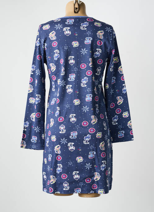 Chemise de nuit manches longues bleu MASSANA femme