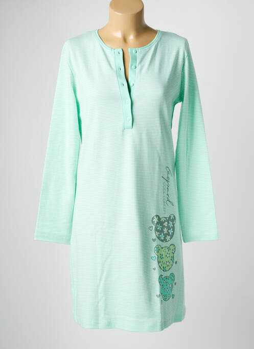 Chemise de nuit imprimé rayures vert MASSANA femme