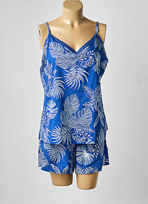Pyjashort imprimé fantaisie bleu MASSANA femme