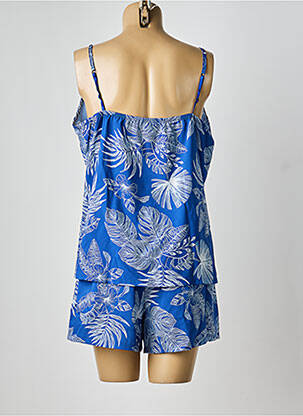 Pyjashort imprimé fantaisie bleu MASSANA femme