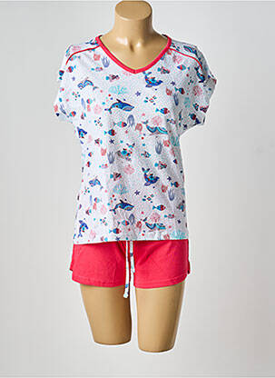 Pyjashort tissage jersey rose MASSANA femme