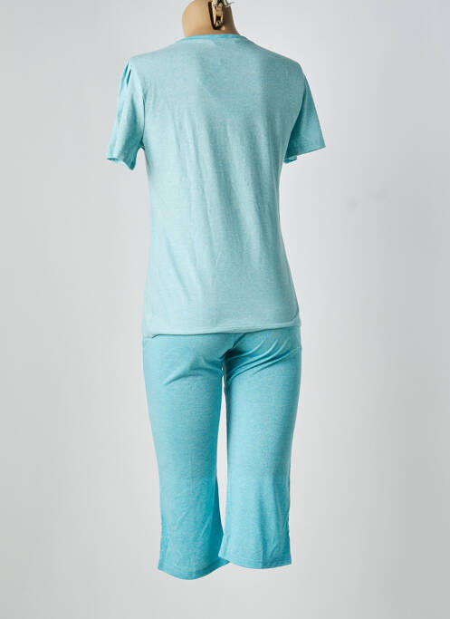 Pyjama col v bleu MASSANA femme