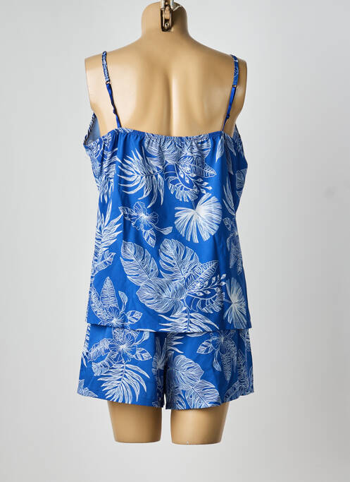 Pyjashort fines bretelles bleu MASSANA femme
