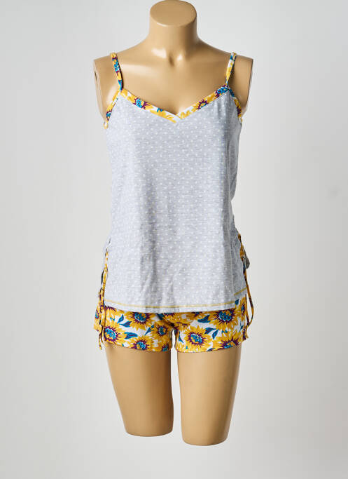 Pyjashort tissage jersey gris MASSANA femme