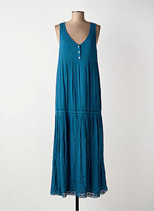 Robe longue sans manche sans manche bleu BARANDI femme