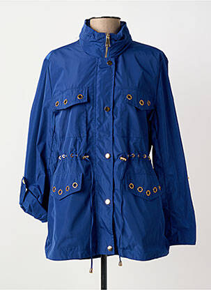 Coupe-vent poignets pressionnés a capuche bleu ANANKE femme