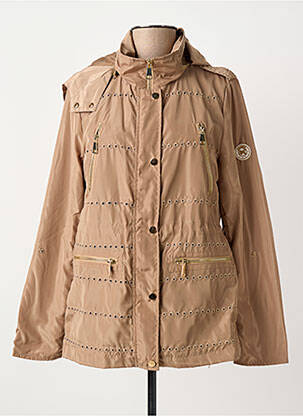 Coupe-vent poches a capuche marron ANANKE femme