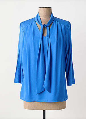 Top coupe cintrée manches longues bleu FRANK WALDER femme