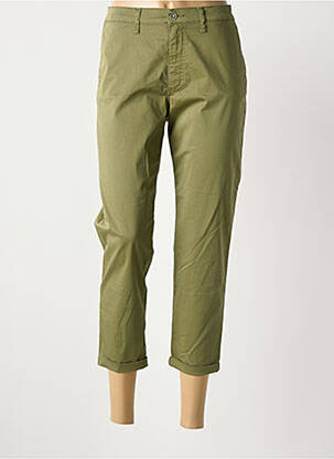 Pantalon chino fermeture zippée sous rabat boutonné taille normale vert LCDN femme