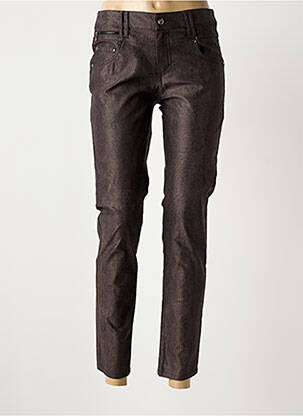 Pantalon 7/8 stretch taille normale marron ANNA MONTANA femme