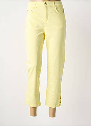 Pantalon 7/8 stretch taille normale jaune DOLCEZZA femme