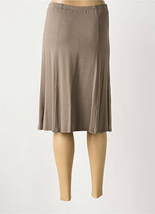 Jupe mi-longue stretch gris BARBARA LEBEK femme