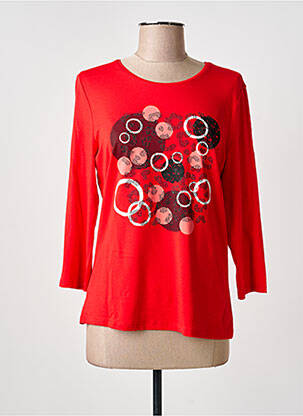 T-shirt manches 3/4 manches 3/4 rouge BARBARA LEBEK femme