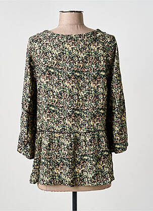 Blouse tissage popeline manches 3/4 vert MERI & ESCA femme