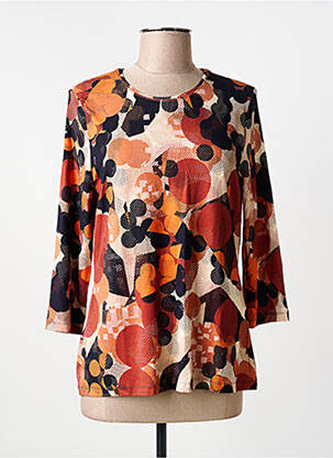 T-shirt manches 3/4 manches 3/4 orange BARBARA LEBEK femme