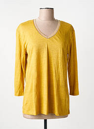 T-shirt col v manches 3/4 jaune ANANKE femme