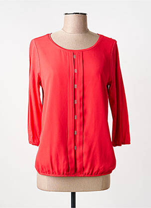 Blouse col rond manches 3/4 rouge FRANK WALDER femme