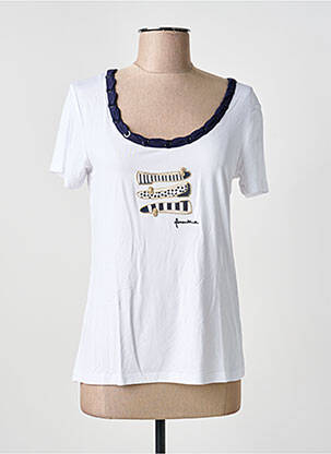 T-shirt sérigraphie avec strass manches courtes blanc ANANKE femme