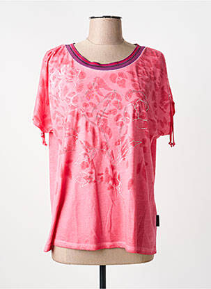 T-shirt coupe droite manches courtes rose CAPUCCINO femme