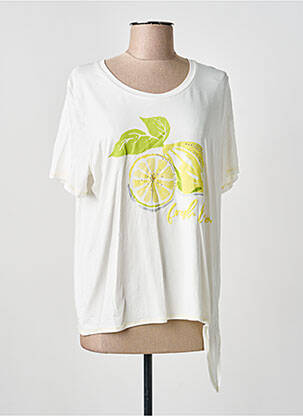 T-shirt sérigraphie avec strass manches courtes beige TUZZI femme