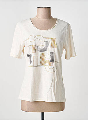 T-shirt sérigraphie manches courtes beige BARBARA LEBEK femme