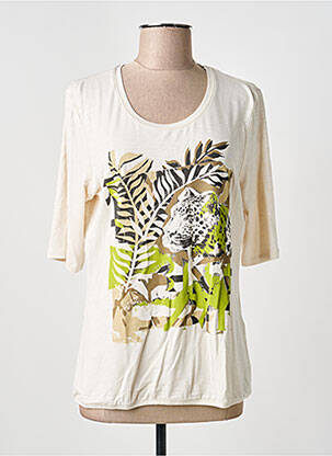 T-shirt sérigraphie manches 3/4 beige BARBARA LEBEK femme