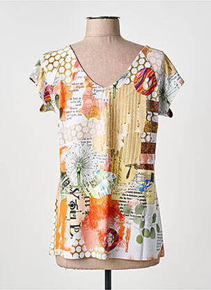 T-shirt imprimé fantaisie manches courtes orange DOLCEZZA femme