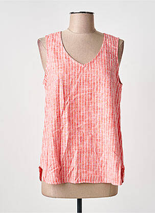 Top tissage crêpe sans manche rouge ESPRIT DE LA MER femme