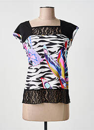 Top tissage jersey manches courtes noir OLIVIER PHILIPS femme