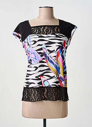 Top tissage jersey manches courtes noir OLIVIER PHILIPS femme