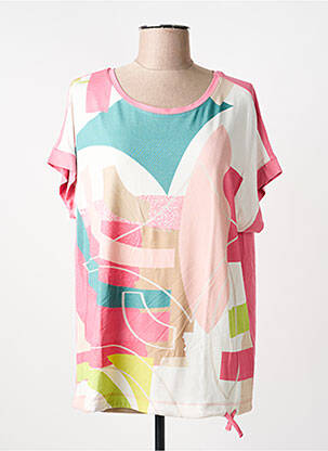 T-shirt imprimé fantaisie manches courtes rose BARBARA LEBEK femme