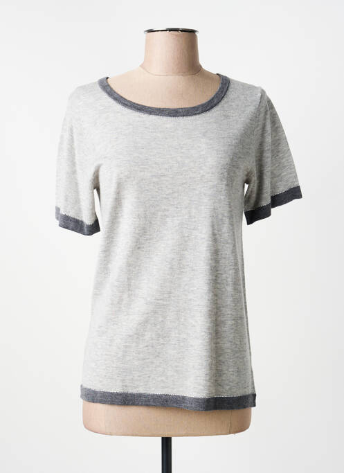 Top stretch manches courtes gris ANANKE femme