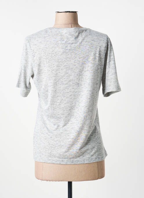 T-shirt sérigraphie avec strass manches courtes gris FRANK WALDER femme